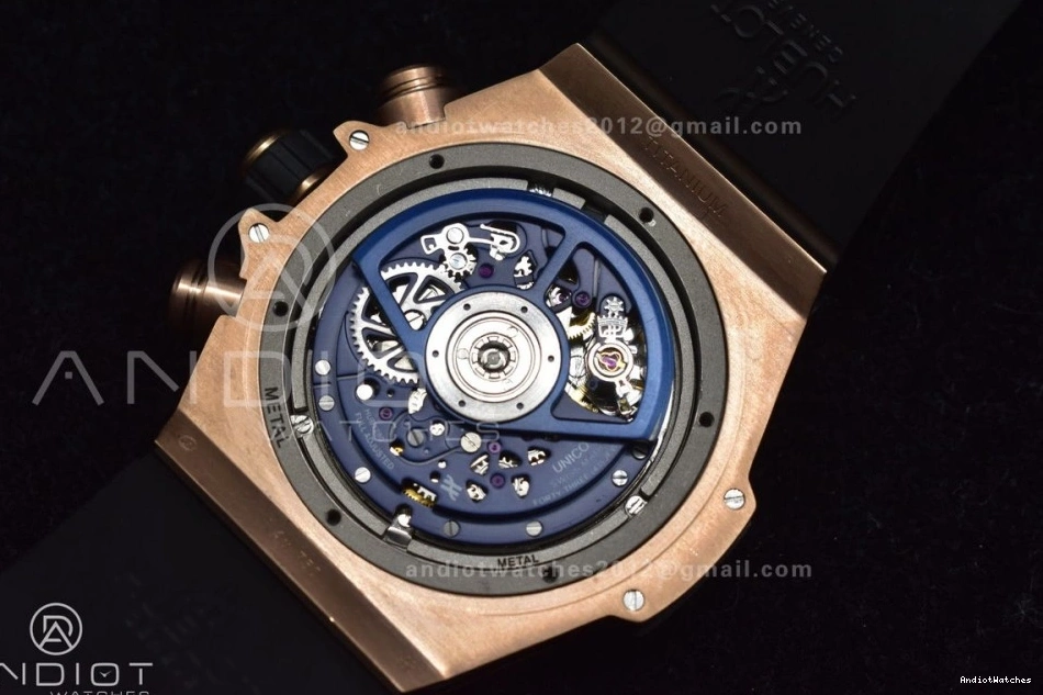 894 Big Skeleton Best Edition on 1:1 RG Hublot Strap Rubber Blue A Unico Dial ZF Blue Bang NewStyle 0509
